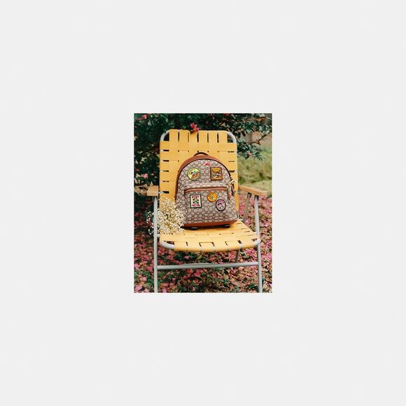 ALMOST PERFECT Coach Disney X Coach Charter Backpack Sig Textile Jacquard Patc - Picture 5 of 8